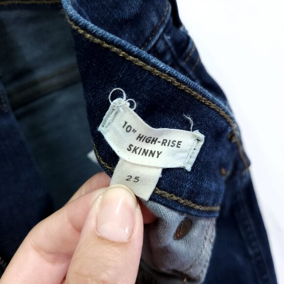 Madewell Jeans Size 25 Womens 10" High-Rise Skinny Dark Wash Stretch Slimming - Picture 7 of 13